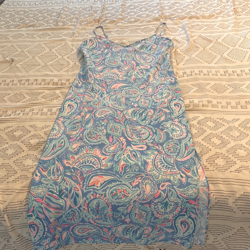 Lilly Pulitzer Maretta Bias Midi Slip Dress Style: Zanzibar Blue Fish Kiss